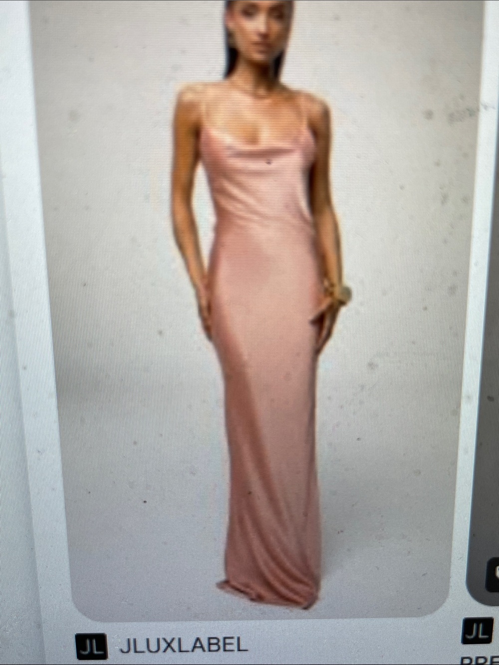 JLUXLABEL Dusty Rose Satin Maxi Slip Dress with open back ties-